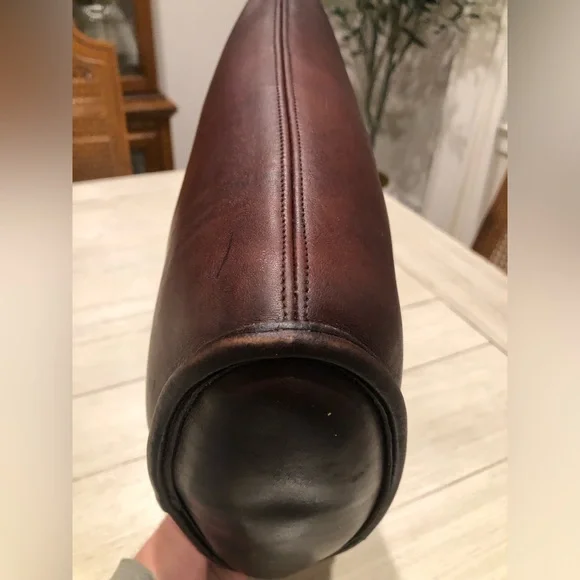 VINTAGE COACH MAHOGANY LEATHER SHOULDER SAC BUCKET BAG #9730 W/ 1-SIDED HANGTAG - Picture 5 of 15